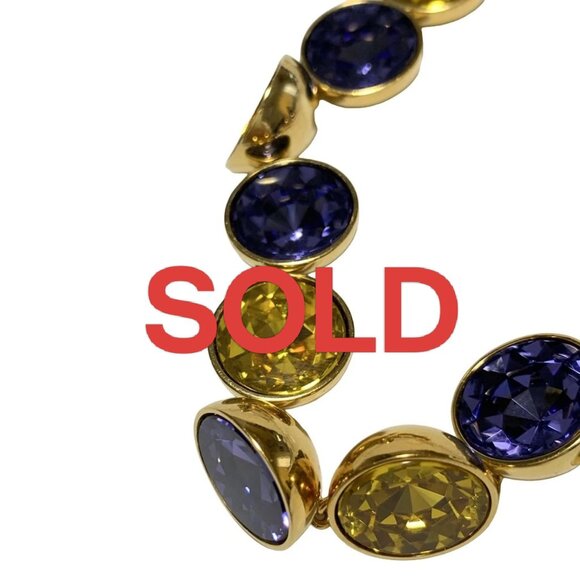LOUIS VUITTON - Gold Blue Yellow  Necklace Hardware Plastic 240-071725 - Picture 1 of 4